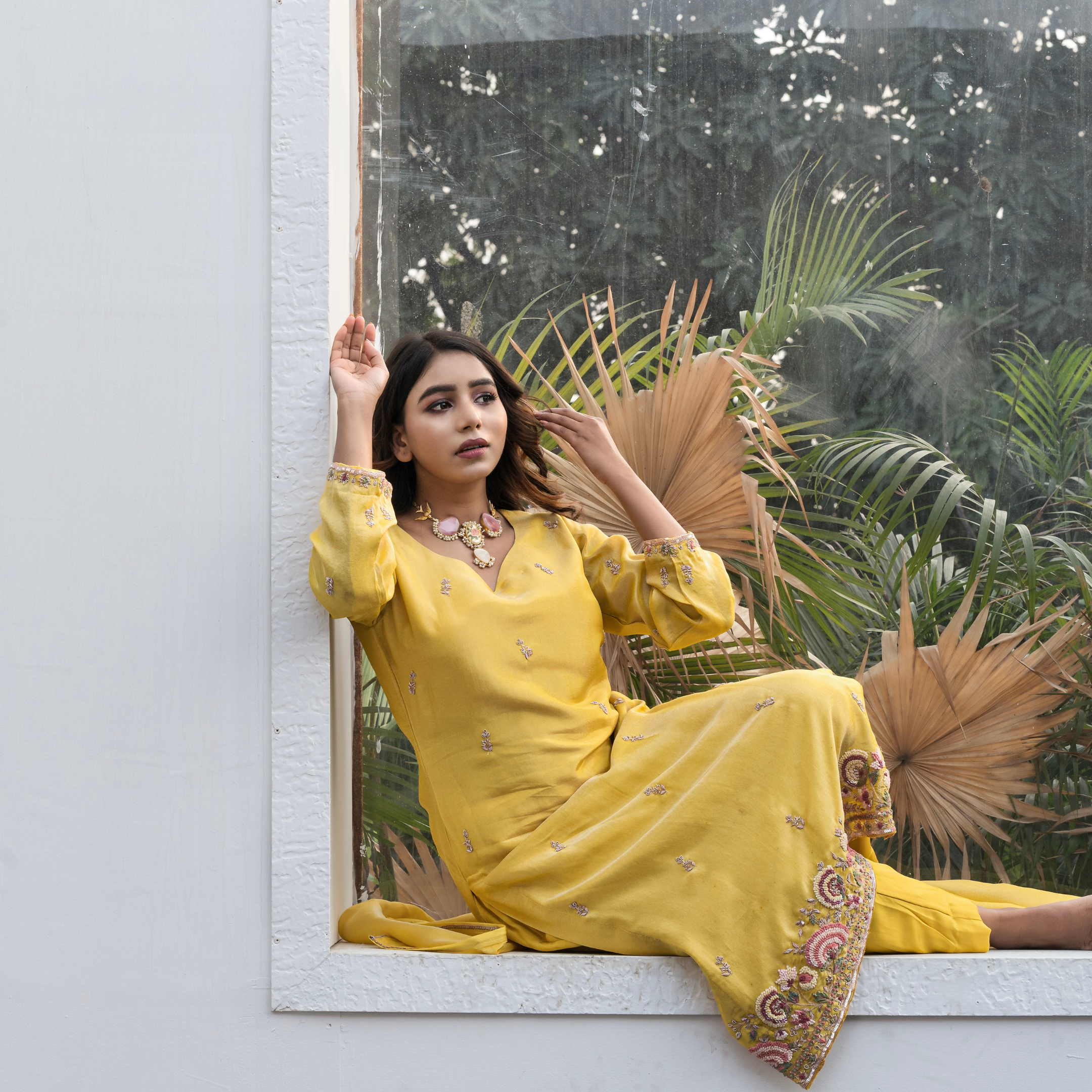 Sunshine Yellow Embroidered Kurta Set with Dupatta