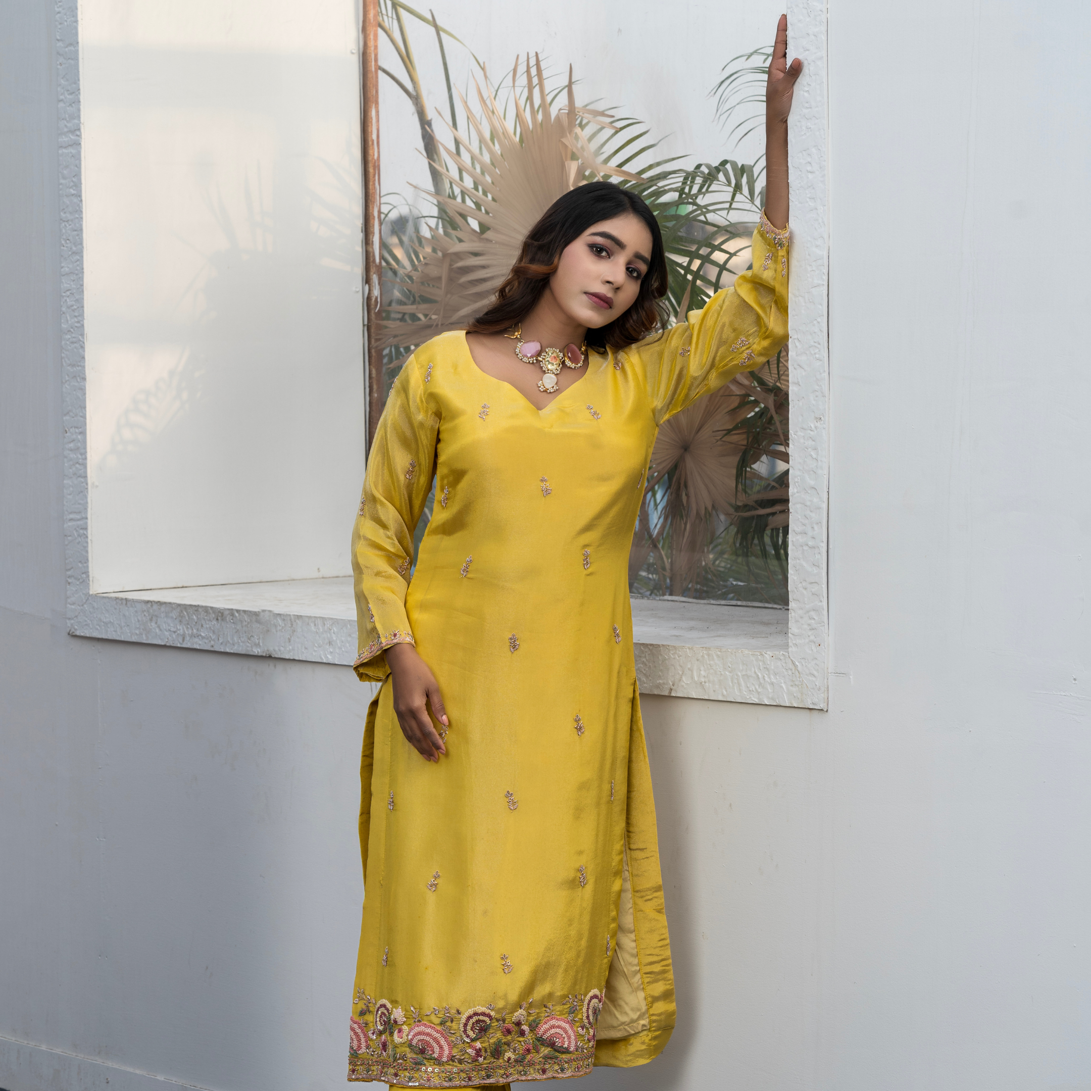 Sunshine Yellow Embroidered Kurta Set with Dupatta